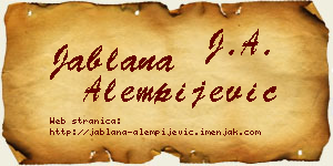Jablana Alempijević vizit kartica